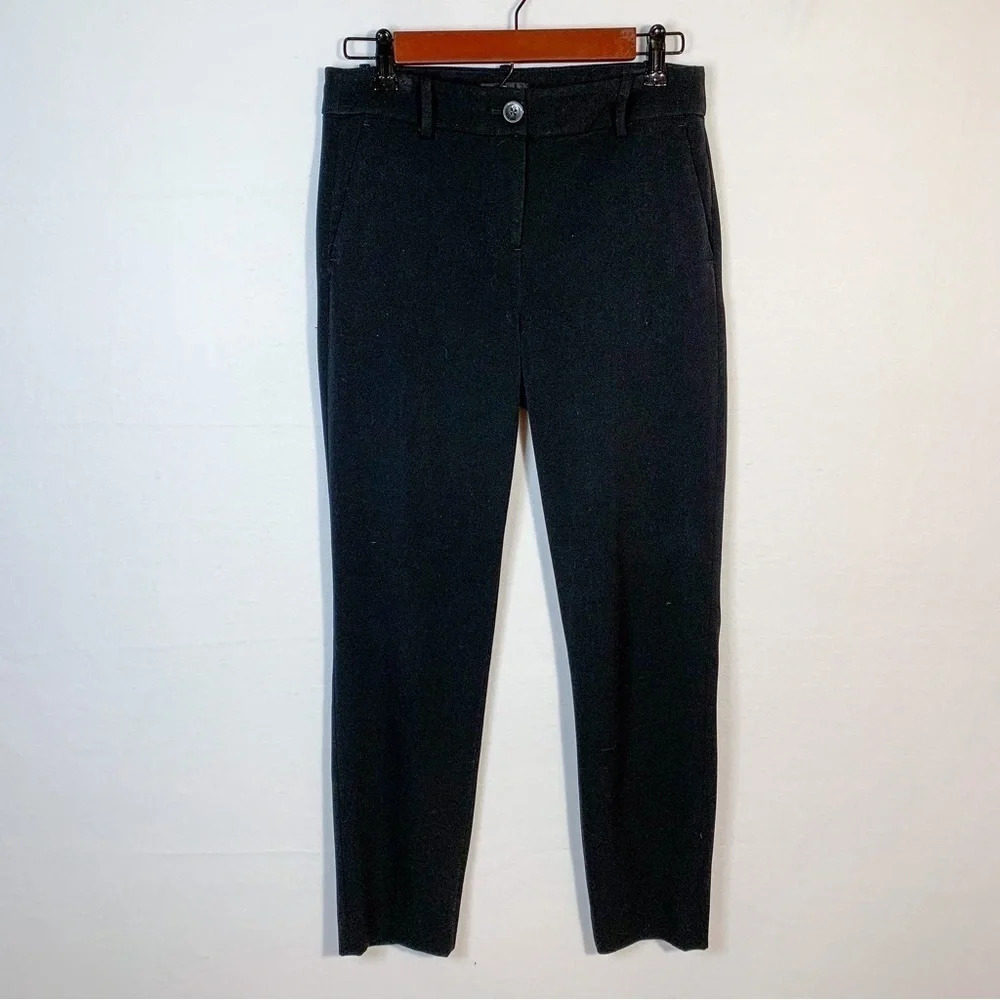 J. Crew Black Slim Straight Leg Crop Stretch Pants
